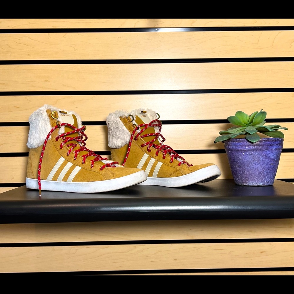 Adidas high top suede sneakers